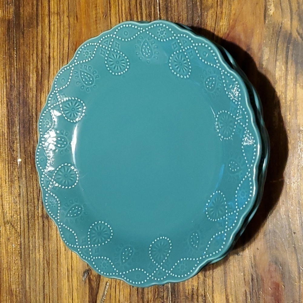 The Pioneer Woman Stoneware Teal Plates Set of 2 - Picture 2 of 5